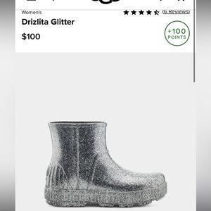 Size 6 ugg glitter rain boots